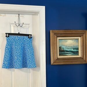 NWOT Lilly Pulitzer Zanzibar Blue & White Spotted Polyester & Spandex Skirt